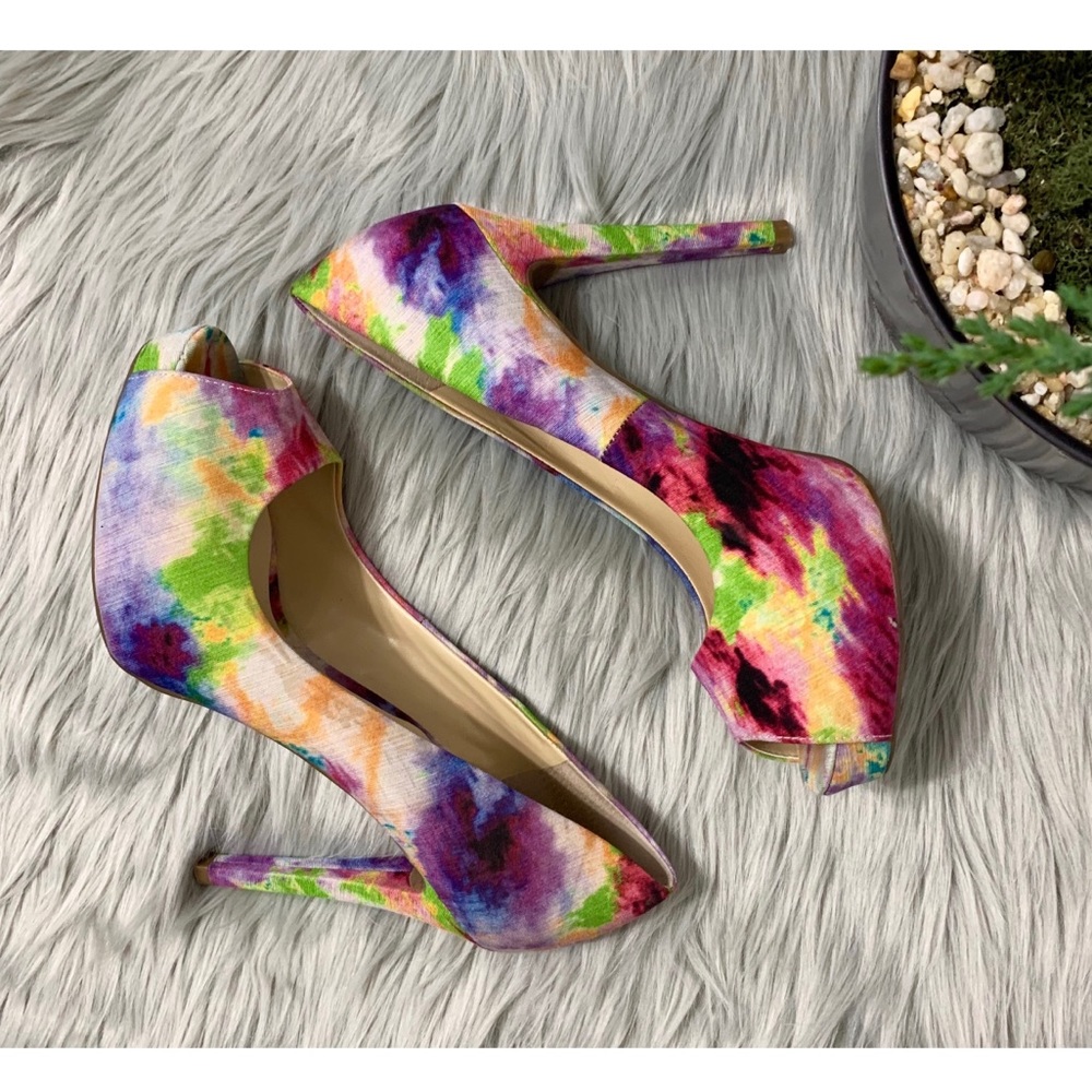 Guess Spring Colored Open Toe Heels Size 7 1/2